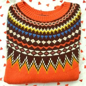 J. Crew Colorful Fair Isle Sweater